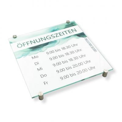 Türschild VITRUM K , Glasschild, Büroschild, Doppelglasschild